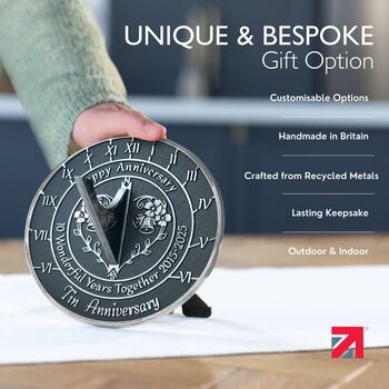10th Tin Anniversary Sundial Gift Celebration Present, 2 of 5