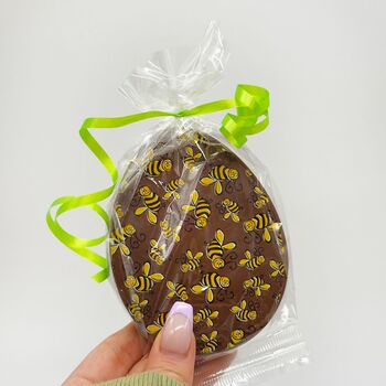 Small Chocolate Easter Egg Flegg With Football Pattern, 4 of 6