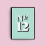 Personalised 'House Number' Colourful Art Print, thumbnail 3 of 6