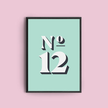 Personalised 'House Number' Colourful Art Print, 3 of 6