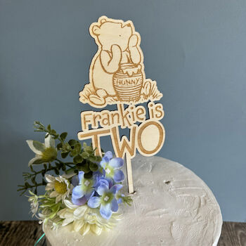 Personalised Pooh Bear Cake Topper For Birthdays, 5 of 5