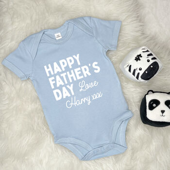 Personalised Happy Father's Day Love… Babygrow, 7 of 8