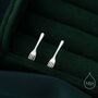 Sterling Silver Tiny Little Fork Stud Earrings, thumbnail 1 of 10