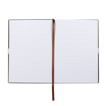 Personalised Hugo Boss Notebook – Plain Brown A5 | Emboss Your Initials, 4 of 6