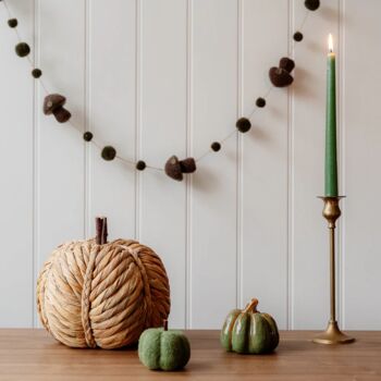 Plait Straw Pumpkin With Wooden Stalk, 2 of 2