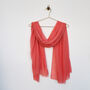 Coral Coloured Light Summer Weight Scarf, thumbnail 2 of 9
