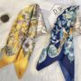 Floral Flower Yellow And Blue Scarf, thumbnail 3 of 6