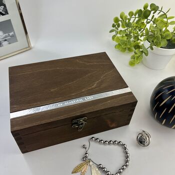 Personalised Wooden Jewellery Box With Aluminium, 12 of 12