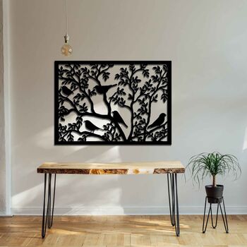 Birds On A Branch Wooden Wall Art Hanging Decor, 3 of 9