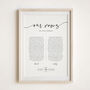 Wedding Vows Anniversary Gift, Contemporary Script Design, thumbnail 1 of 4