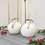 Red Christmas Candle With Christmas Tree Bauble Design, thumbnail 11 of 11