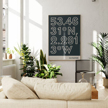 Manchester United Coordinates Print Old Trafford, 2 of 6