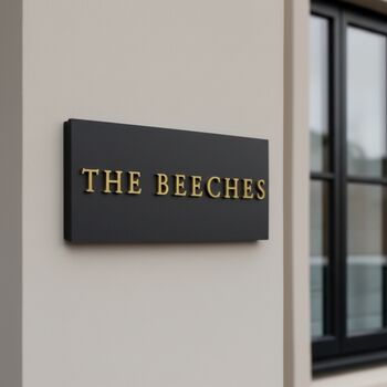 Personalised House Sign With Raised Gold Lettering, 5 of 9