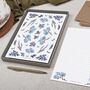 Double Sided A5 Writing Paper With Blue Flowers, thumbnail 4 of 5