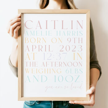 Personalised New Baby Gift, Keepsake Print | Typography, 5 of 7