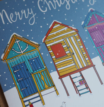 Norfolk Beach Huts Christmas Card, 3 of 3