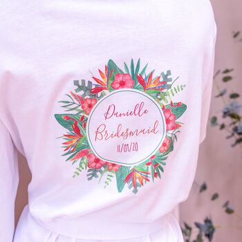 Personalised Tropical Wedding Women's Dressing Gown, 2 of 6