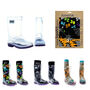 Squelch Transparent Wellies And Three Sock Set Tiger, thumbnail 2 of 7