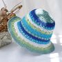 Monaco Cream Neroli Ombré Stripe Beach Hat, thumbnail 1 of 5