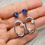 Lapis Lazuli, Moonstone Silver Earrings, thumbnail 6 of 9