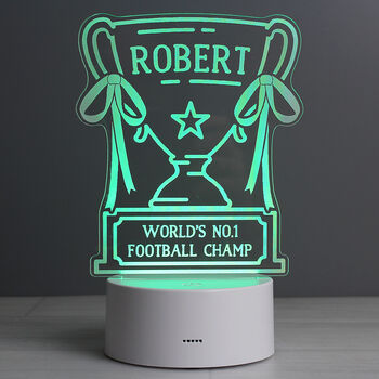 Personalised Trophy LED Colour Changing Night Light, 6 of 9