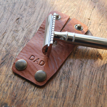Personalised Leather Razor Cover, 4 of 8