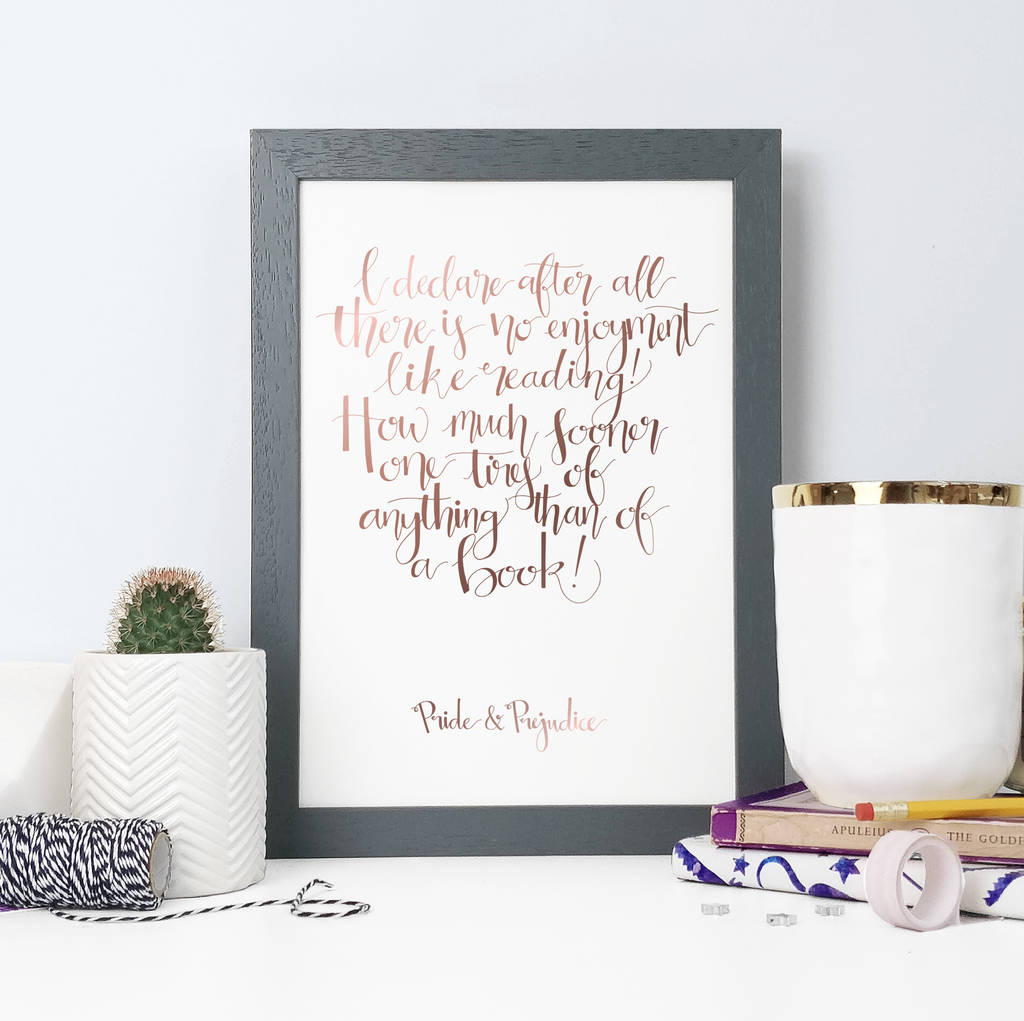 Foil Calligraphy 'I Declare' Book Lover Print, 1 of 3