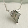 Art Deco Moss Agate Kite Necklace, thumbnail 1 of 9