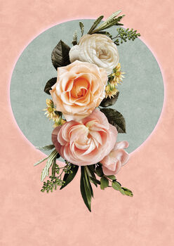 Peach Halo Bloom – Elegant Floral Art Print, 2 of 5