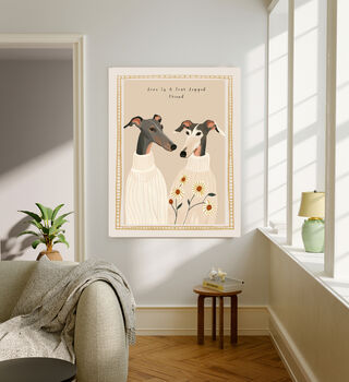 Dog Portrait 'Love is a four legged friend' Art Print, 2 of 3