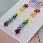 Pride Rainbow Star Glitter Earrings, thumbnail 4 of 4