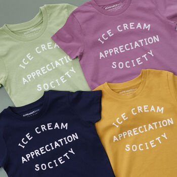 'Ice Cream Appreciation Society' Kid's Berry T Shirt, 5 of 7