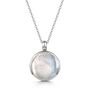 Sterling Silver Round Mother Of Pearl Locket, thumbnail 1 of 5
