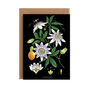 Botanical Passion Flower Black Card, thumbnail 2 of 2