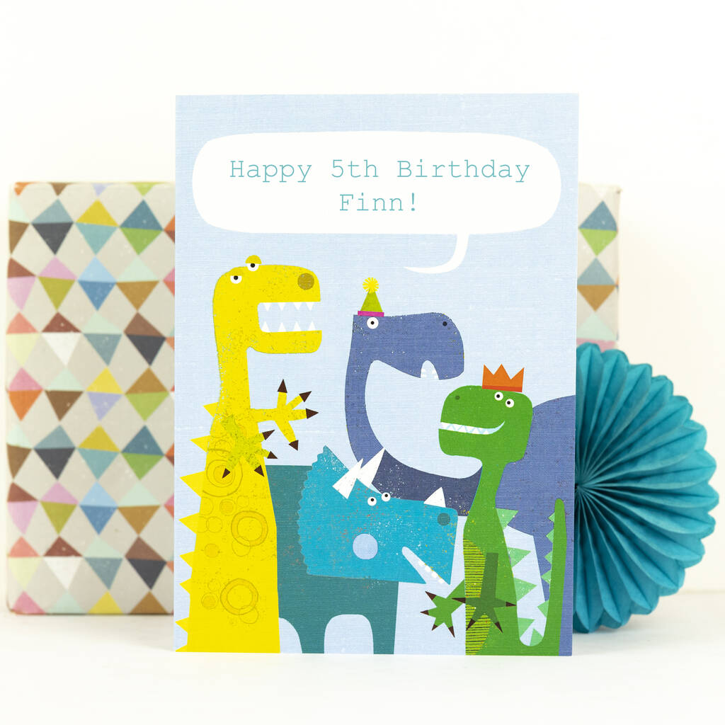 Personalised Dinosaurs Greetings Card By Kali Stileman Publishing