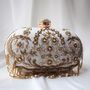 Rameesha Ivory Silk Embroidered Oval Clutch Bag, thumbnail 2 of 2