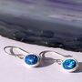 Black Opal October Birthstone Sterling Silver Drop Earrings, thumbnail 1 of 4