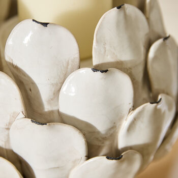 Aged White Artichoke Candle Holder Ornament, 3 of 6