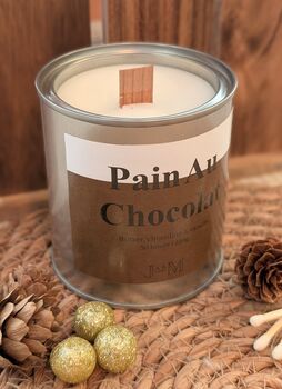Pain Au Chocolat Wood Wick Candle For Autumn, 2 of 4