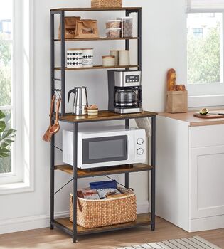 Kitchen Storage Rack Coffee Bar Industrial Baker’s Rack, 3 of 12