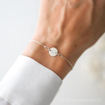 30th Birthday Jewellery Gift – Custom Silver Bracelet With Personalised Disc Charm, 5 of 7