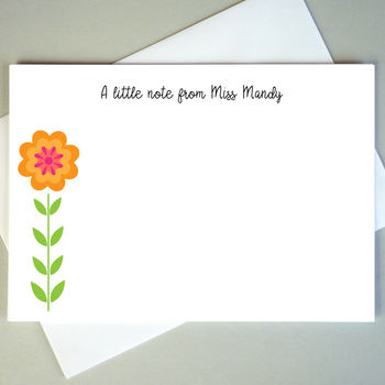 Set Of 12 Personalised Notecards With Flower, 2 of 4