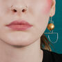Silver Brass Earrings | Single Maxi Labyrinth Big Ball, thumbnail 1 of 3