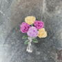 Rose Pastel Colours Flowers Bouquet Brooch, thumbnail 3 of 4