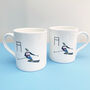 Slalom Skiing Bone China Mug, thumbnail 1 of 3