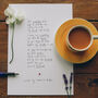 'Tea' Original Handwritten Funny Poem, thumbnail 2 of 4