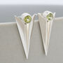 Deco Triangle Spike Stud Earrings With Peridot, thumbnail 10 of 11
