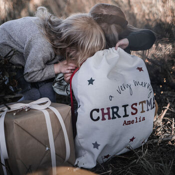 Colourful Christmas Personalised Sack, 2 of 5