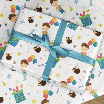 1st Birthday Boy Wrapping Paper Roll Or Folded, 4 of 4