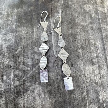 Long Hammered Shapes Earrings, 2 of 9